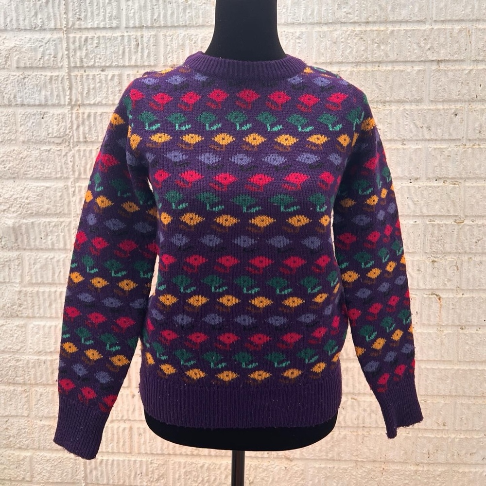 Colorful, funky 1980s sweater